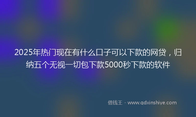 2025年热门现在有什么口子可以下款的网贷，归纳五个无视一切包下款5000秒下款的软件