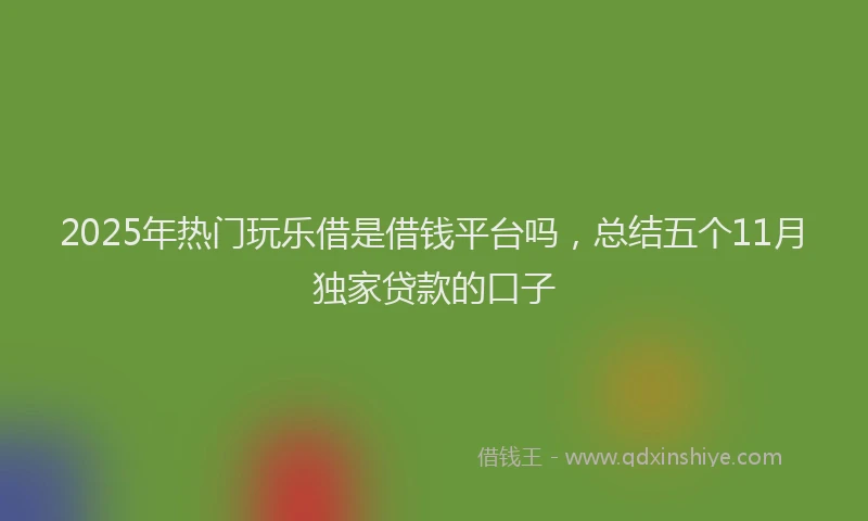 2025年热门玩乐借是借钱平台吗，总结五个11月独家贷款的口子