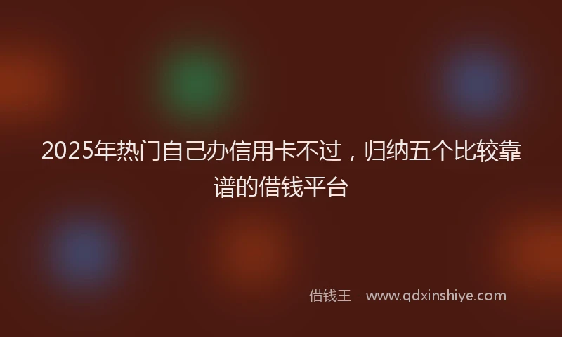 2025年热门自己办信用卡不过，归纳五个比较靠谱的借钱平台