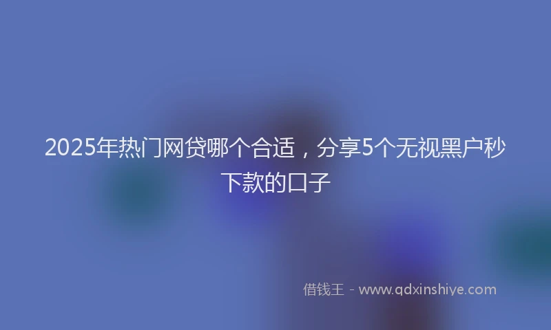 2025年热门网贷哪个合适，分享5个无视黑户秒下款的口子