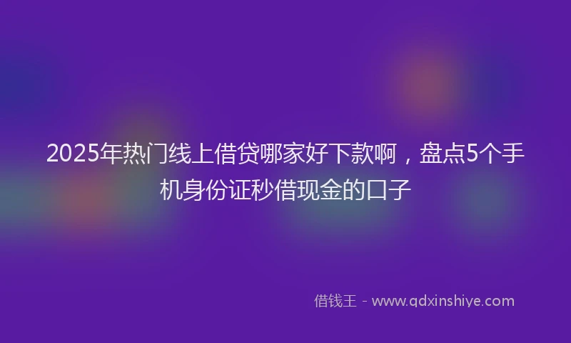2025年热门线上借贷哪家好下款啊，盘点5个手机身份证秒借现金的口子