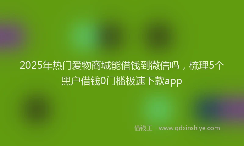 2025年热门爱物商城能借钱到微信吗，梳理5个黑户借钱0门槛极速下款app