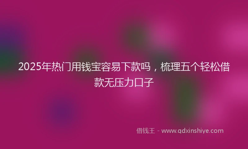 2025年热门用钱宝容易下款吗，梳理五个轻松借款无压力口子