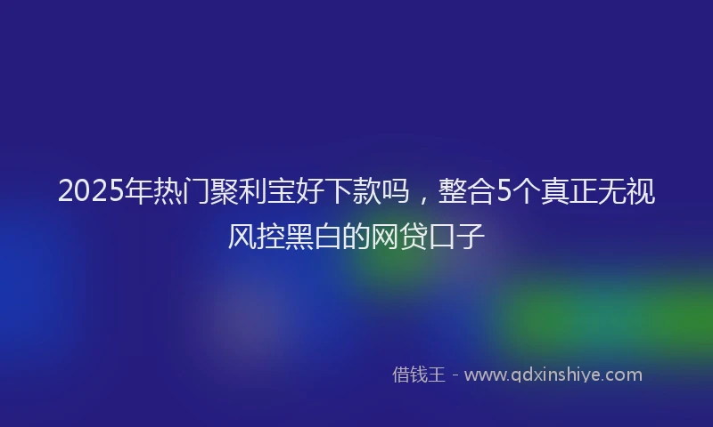 2025年热门聚利宝好下款吗，整合5个真正无视风控黑白的网贷口子
