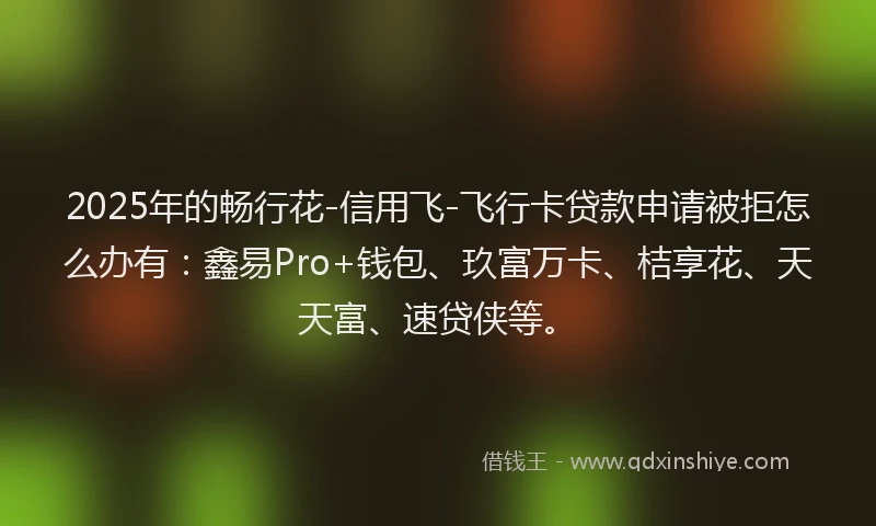 2025年的畅行花-信用飞-飞行卡贷款申请被拒怎么办有：鑫易Pro+钱包、玖富万卡、桔享花、天天富、速贷侠等。