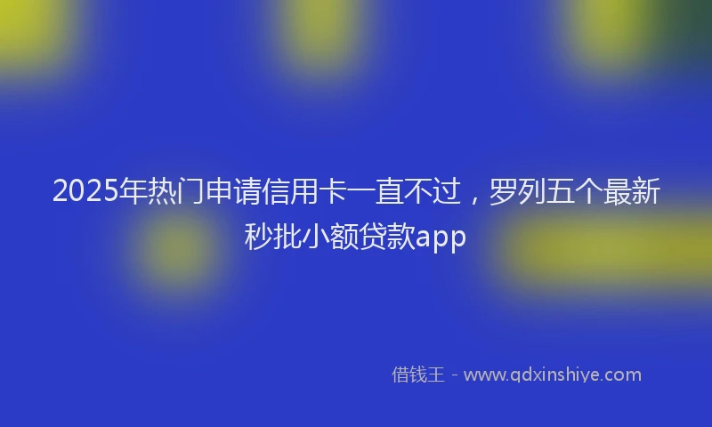 2025年热门申请信用卡一直不过，罗列五个最新秒批小额贷款app