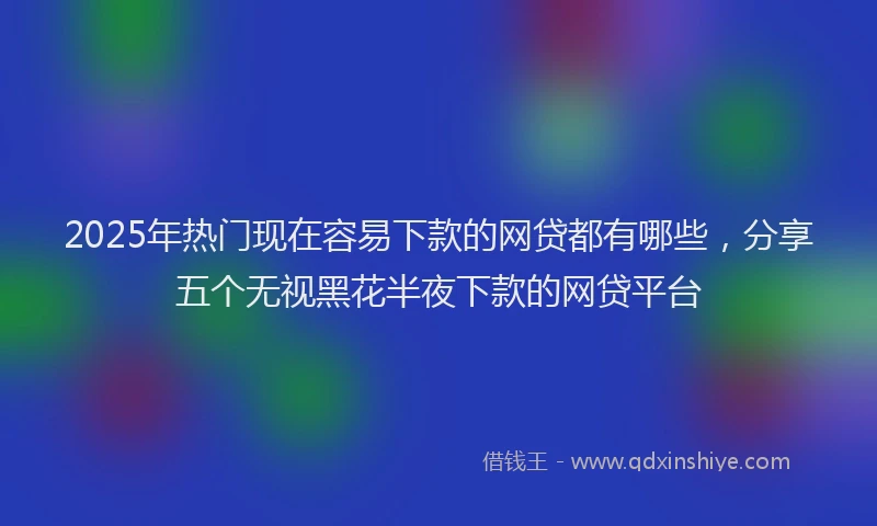 2025年热门现在容易下款的网贷都有哪些,分享五个无视黑花半夜下款的网贷平台