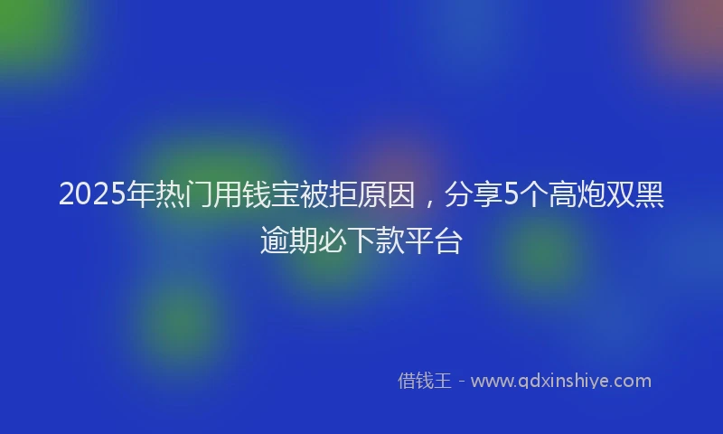 2025年热门用钱宝被拒原因，分享5个高炮双黑逾期必下款平台