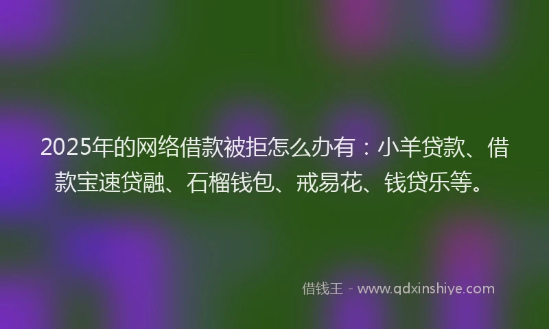 2025年的网络借款被拒怎么办有：小羊贷款、借款宝速贷融、石榴钱包、戒易花、钱贷乐等。