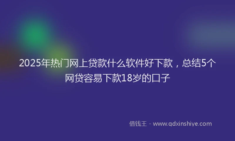 2025年热门网上贷款什么软件好下款,总结5个网贷容易下款18岁的口子
