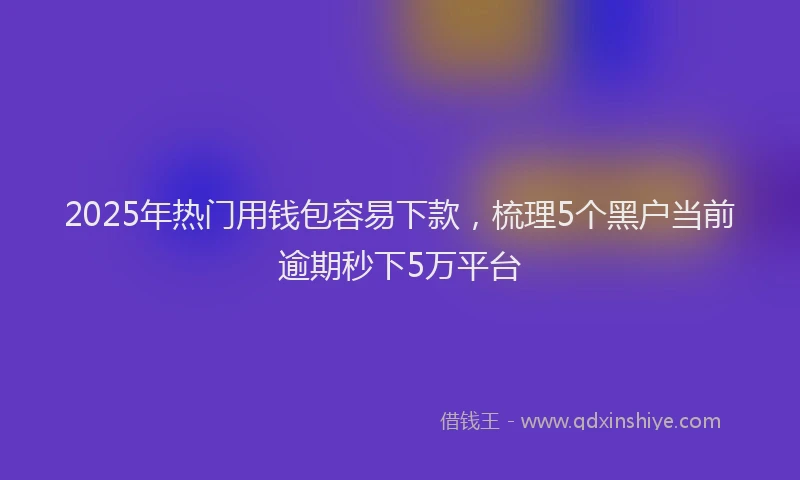 2025年热门用钱包容易下款，梳理5个黑户当前逾期秒下5万平台