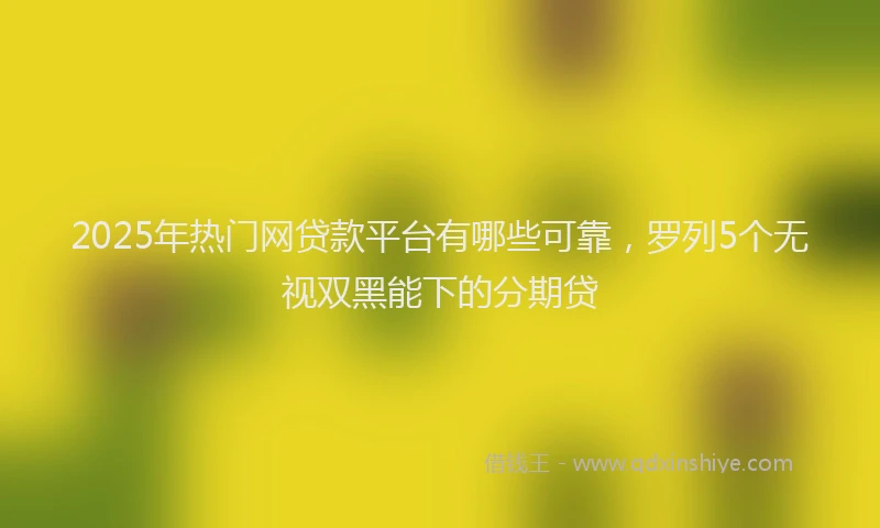 2025年热门网贷款平台有哪些可靠，罗列5个无视双黑能下的分期贷