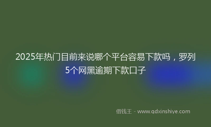 2025年热门目前来说哪个平台容易下款吗，罗列5个网黑逾期下款口子
