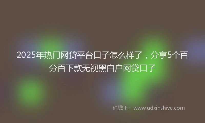 2025年热门网贷平台口子怎么样了,分享5个百分百下款无视黑白户网贷口子