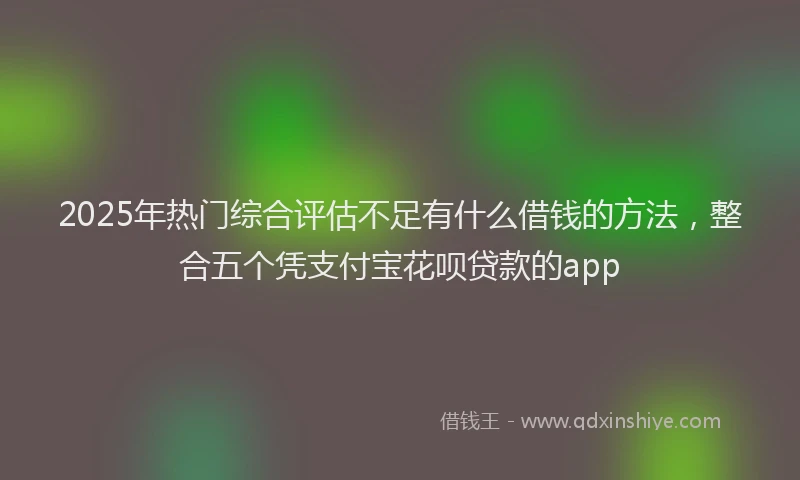 2025年热门综合评估不足有什么借钱的方法，整合五个凭支付宝花呗贷款的app