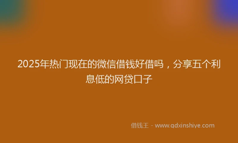 2025年热门现在的微信借钱好借吗，分享五个利息低的网贷口子