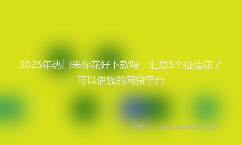 2025年热门米你花好下款吗，汇总5个征信花了可以借钱的网贷平台