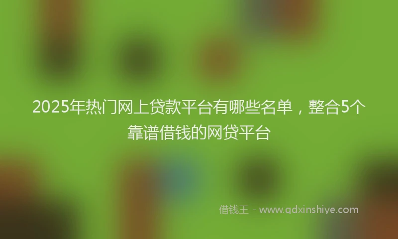 2025年热门网上贷款平台有哪些名单，整合5个靠谱借钱的网贷平台