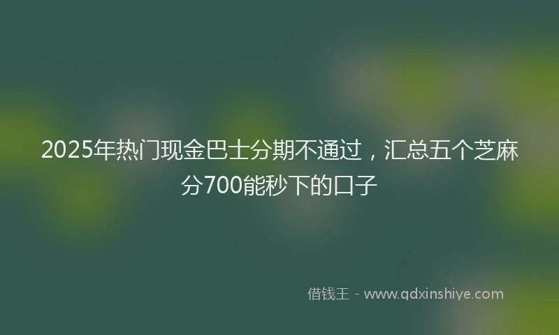 2025年热门现金巴士分期不通过，汇总五个芝麻分700能秒下的口子