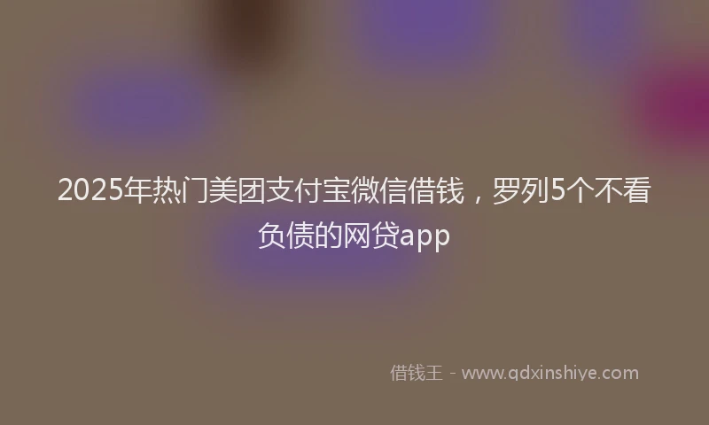 2025年热门美团支付宝微信借钱，罗列5个不看负债的网贷app