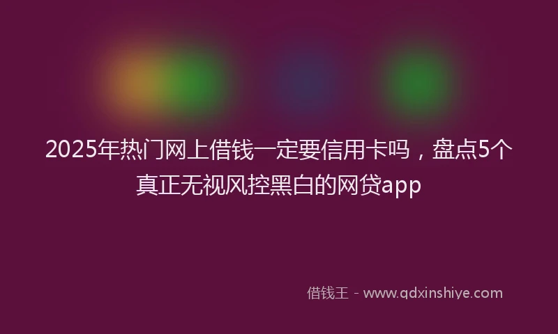 2025年热门网上借钱一定要信用卡吗，盘点5个真正无视风控黑白的网贷app