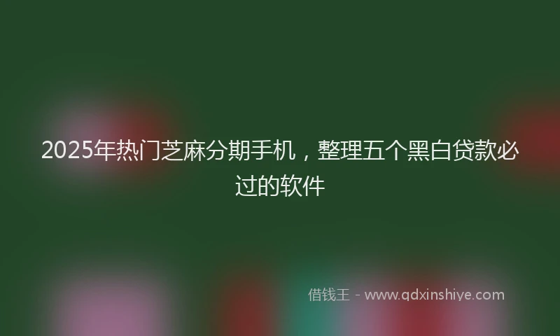 2025年热门芝麻分期手机,整理五个黑白贷款必过的软件