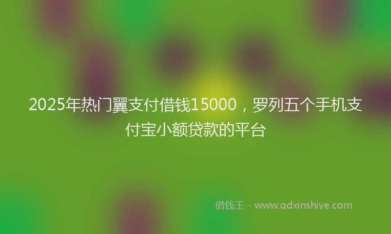 2025年热门翼支付借钱15000，罗列五个手机支付宝小额贷款的平台