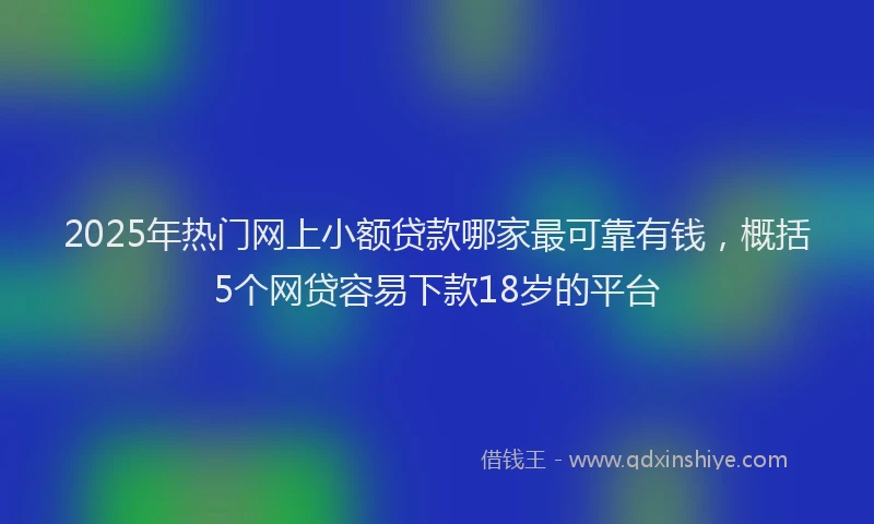 2025年热门网上小额贷款哪家最可靠有钱，概括5个网贷容易下款18岁的平台
