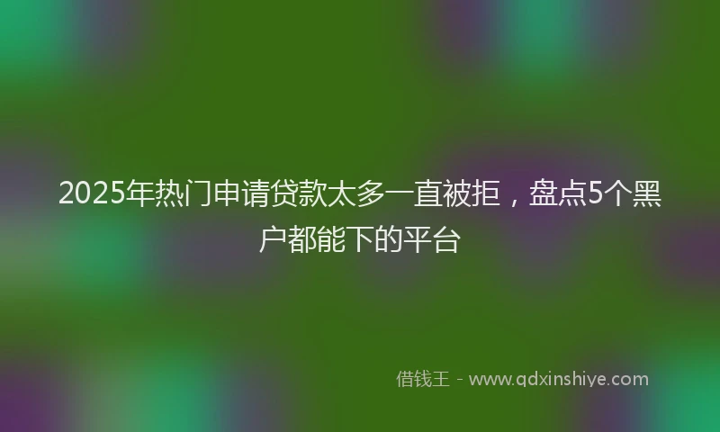 2025年热门申请贷款太多一直被拒，盘点5个黑户都能下的平台