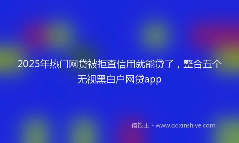 2025年热门网贷被拒查信用就能贷了，整合五个无视黑白户网贷app