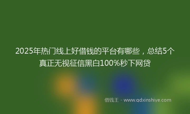 2025年热门线上好借钱的平台有哪些,总结5个真正无视征信黑白100%秒下网贷