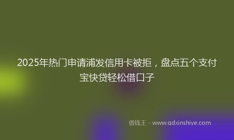 2025年热门申请浦发信用卡被拒，盘点五个支付宝快贷轻松借口子