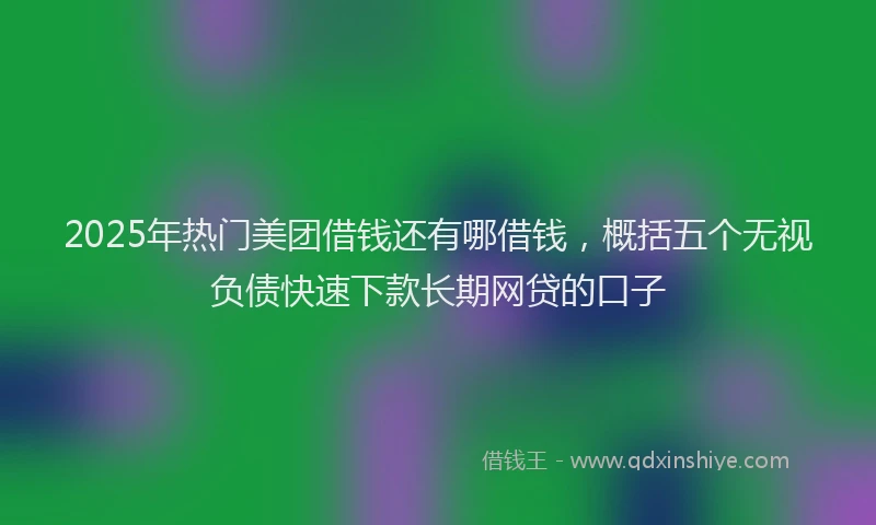 2025年热门美团借钱还有哪借钱，概括五个无视负债快速下款长期网贷的口子