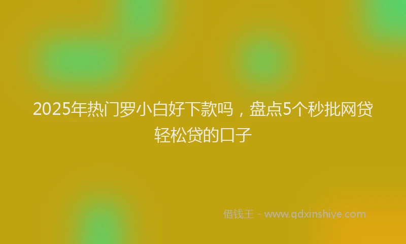 2025年热门罗小白好下款吗，盘点5个秒批网贷轻松贷的口子