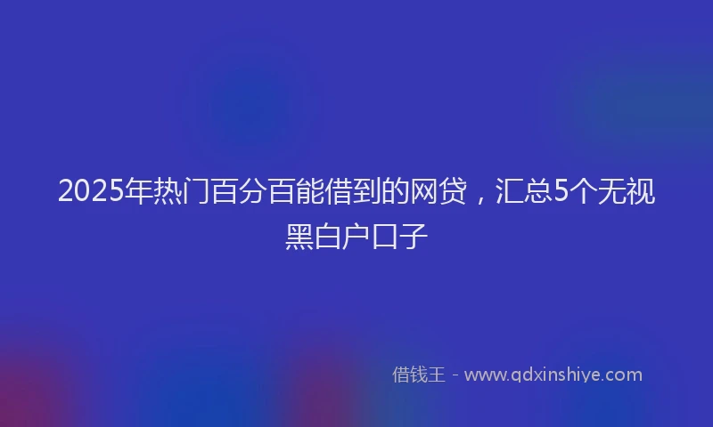 2025年热门百分百能借到的网贷,汇总5个无视黑白户口子