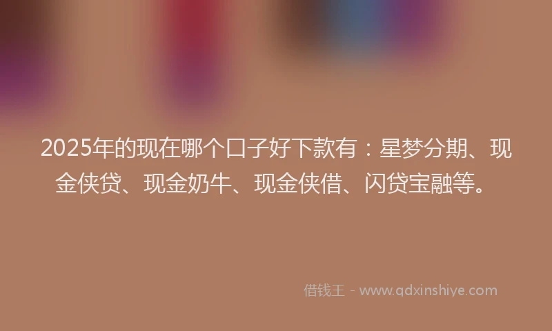 2025年的现在哪个口子好下款有:星梦分期、现金侠贷、现金奶牛、现金侠借、闪贷宝融等。