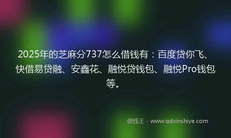 2025年的芝麻分737怎么借钱有：百度贷你飞、快借易贷融、安鑫花、融悦贷钱包、融悦Pro钱包等。