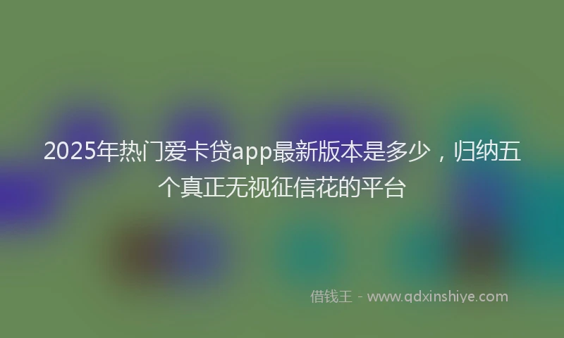 2025年热门爱卡贷app最新版本是多少，归纳五个真正无视征信花的平台
