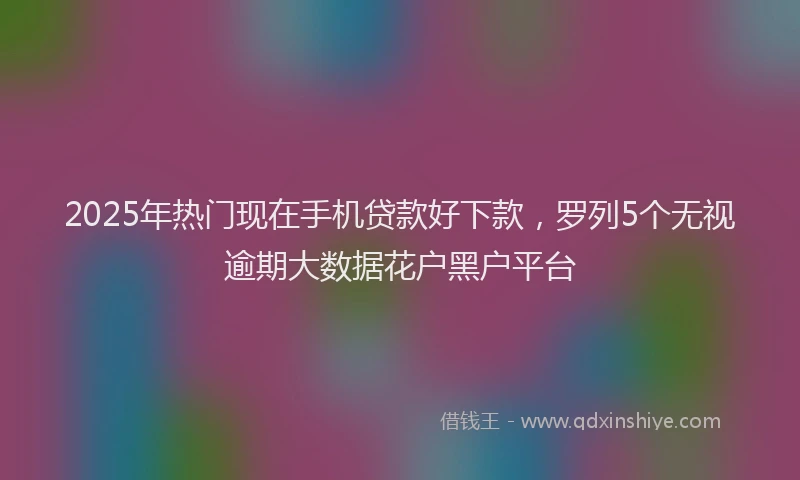 2025年热门现在手机贷款好下款,罗列5个无视逾期大数据花户黑户平台