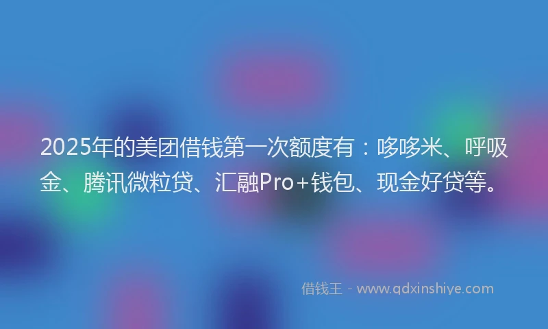 2025年的美团借钱第一次额度有：哆哆米、呼吸金、腾讯微粒贷、汇融Pro+钱包、现金好贷等。