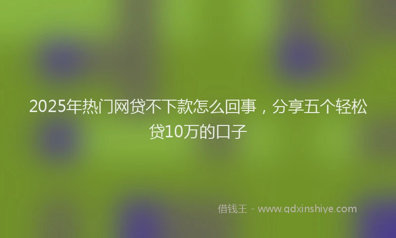 2025年热门网贷不下款怎么回事，分享五个轻松贷10万的口子