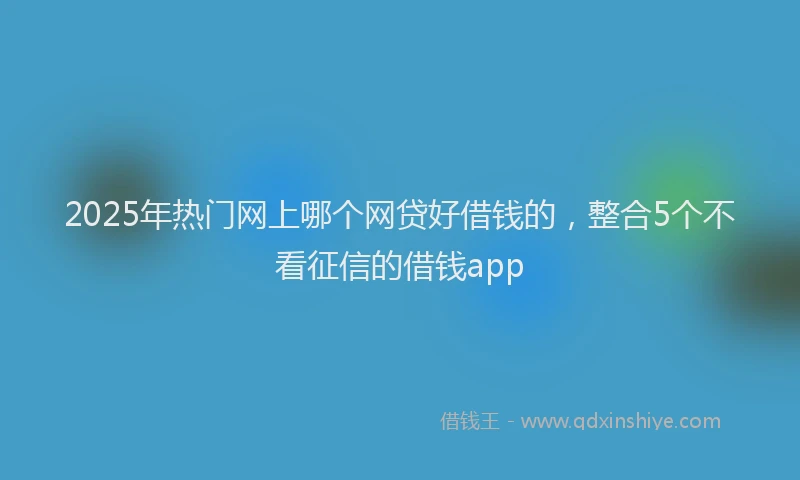 2025年热门网上哪个网贷好借钱的，整合5个不看征信的借钱app
