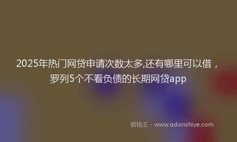 2025年热门网贷申请次数太多,还有哪里可以借，罗列5个不看负债的长期网贷app