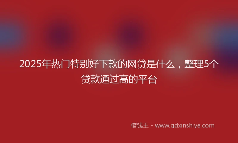 2025年热门特别好下款的网贷是什么，整理5个贷款通过高的平台