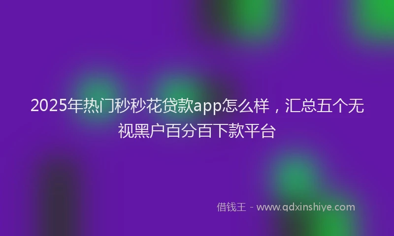 2025年热门秒秒花贷款app怎么样，汇总五个无视黑户百分百下款平台