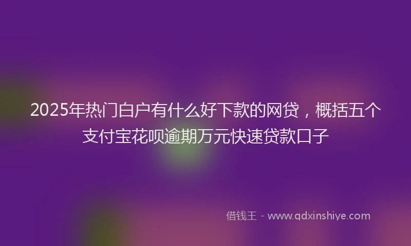 2025年热门白户有什么好下款的网贷，概括五个支付宝花呗逾期万元快速贷款口子