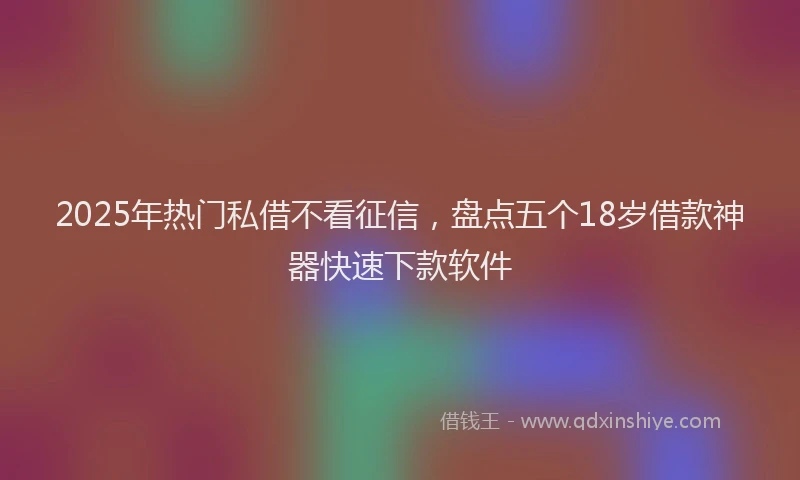 2025年热门私借不看征信，盘点五个18岁借款神器快速下款软件