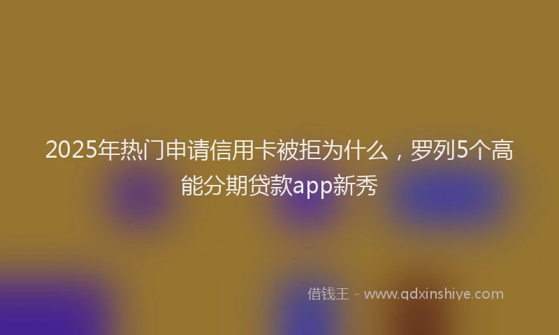 2025年热门申请信用卡被拒为什么，罗列5个高能分期贷款app新秀