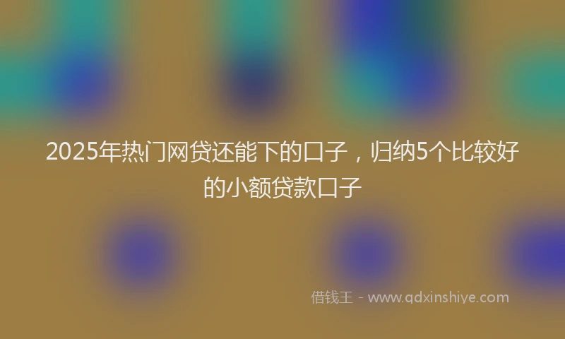 2025年热门网贷还能下的口子，归纳5个比较好的小额贷款口子