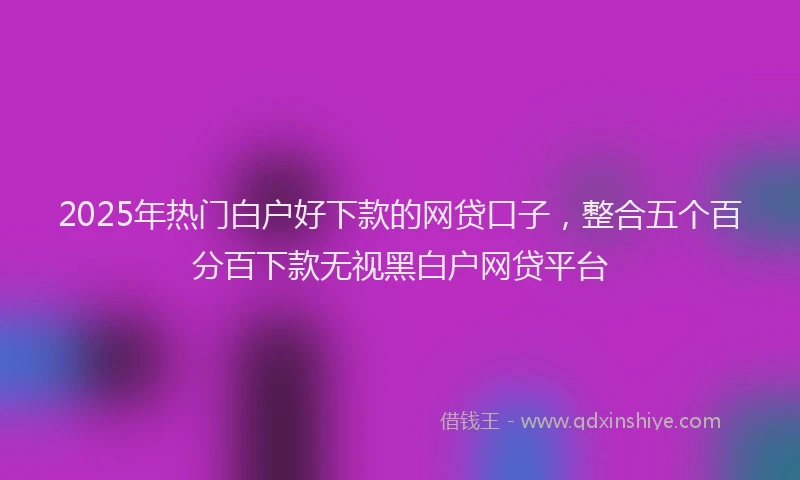 2025年热门白户好下款的网贷口子，整合五个百分百下款无视黑白户网贷平台
